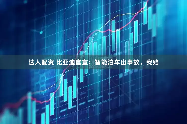 达人配资 比亚迪官宣：智能泊车出事故，我赔